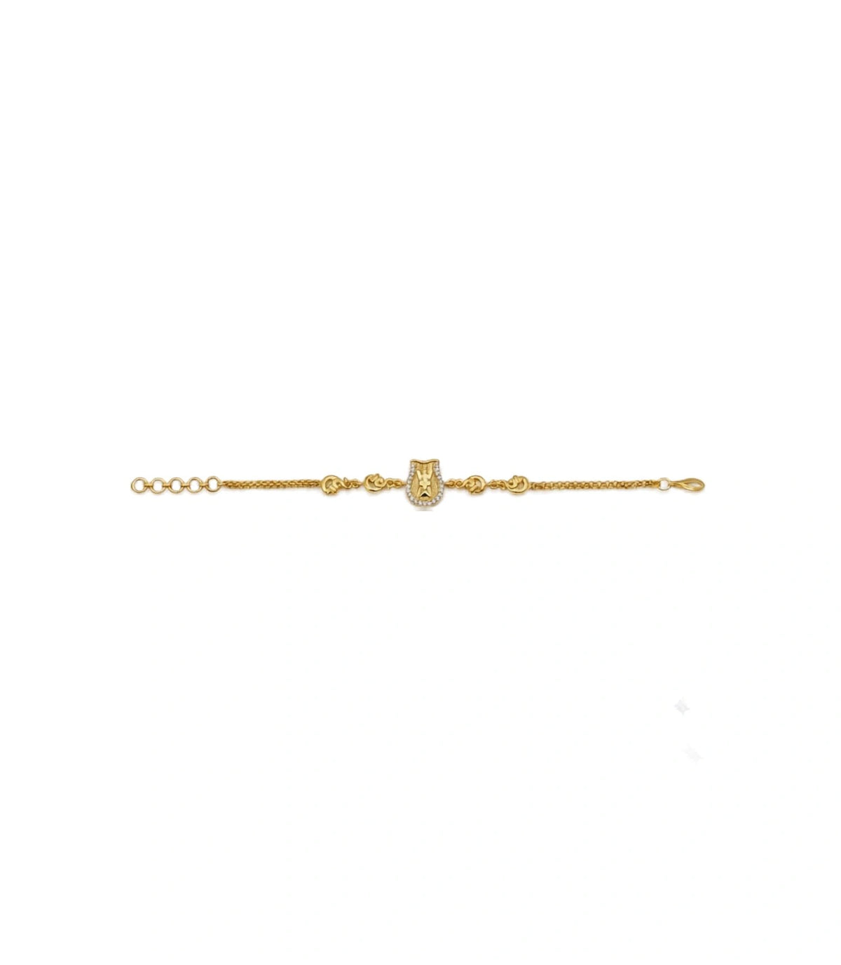 Gold Plated AD Swastik Chain Bracelet