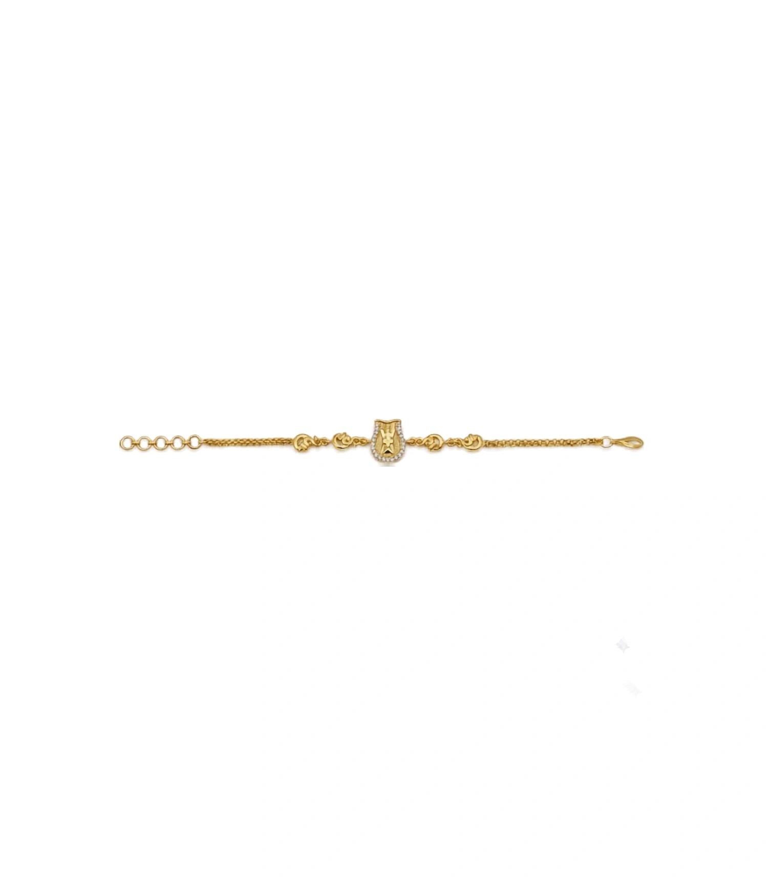 Gold Plated AD Swastik Chain Bracelet