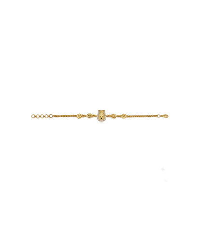 Gold Plated AD Swastik Chain Bracelet