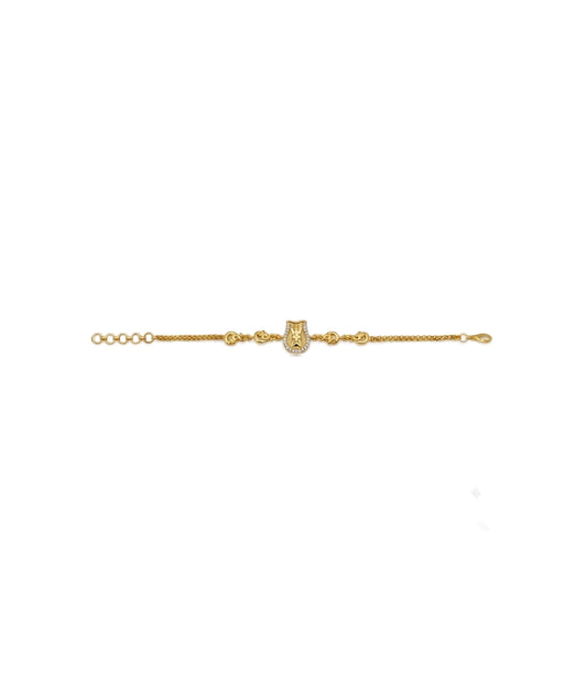 Gold Plated AD Swastik Chain Bracelet