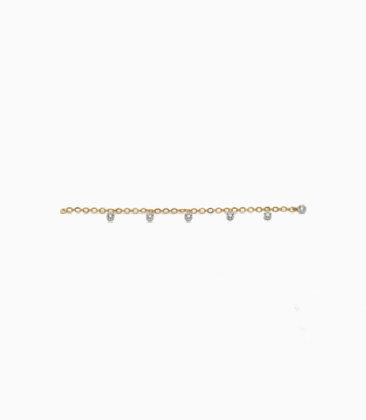 Gold Plated Sparkling AD Charm Bracelet