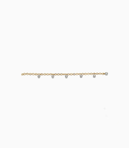 Gold Plated Sparkling AD Charm Bracelet