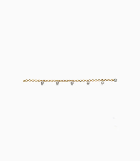 Gold Plated Sparkling AD Charm Bracelet