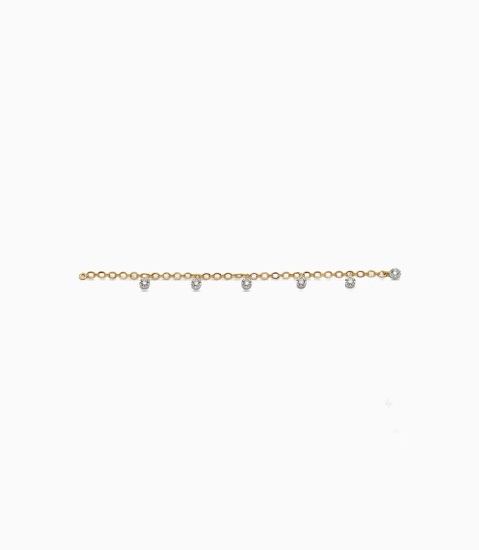 Gold Plated Sparkling AD Charm Bracelet