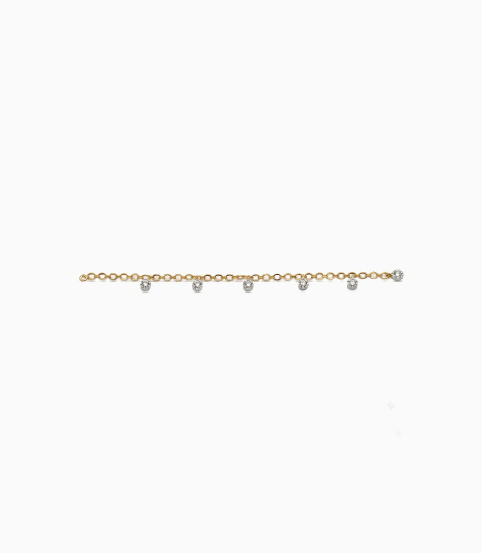 Gold Plated Sparkling AD Charm Bracelet