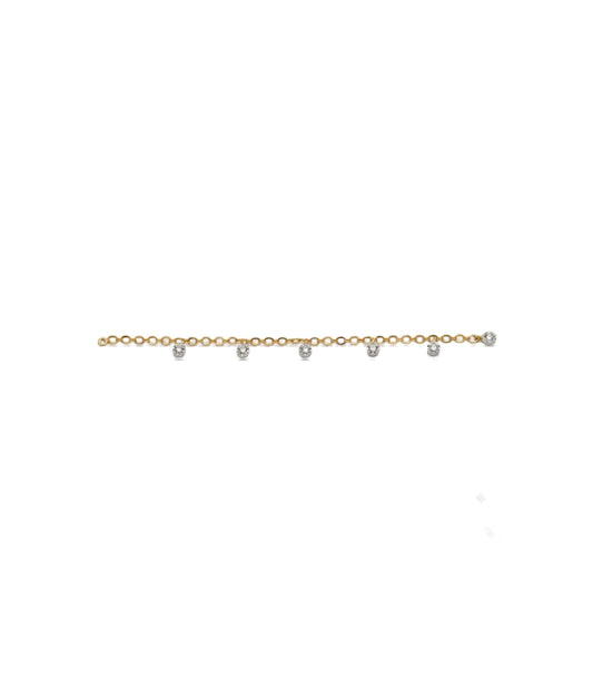 Gold Plated Sparkling AD Charm Bracelet