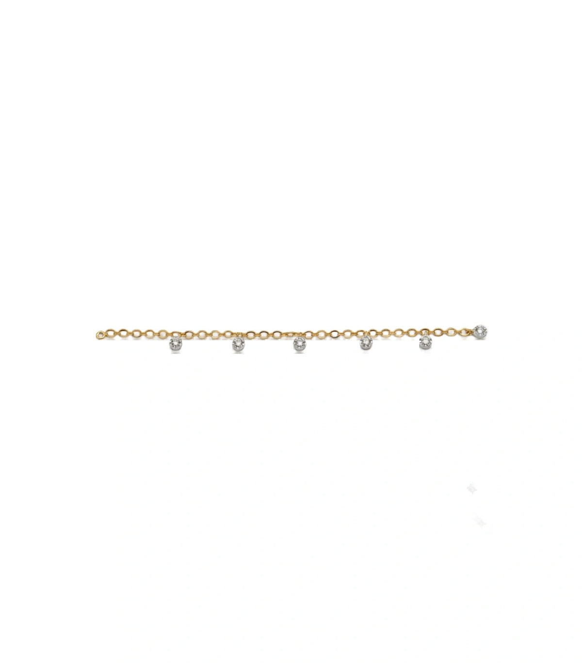 Gold Plated Sparkling AD Charm Bracelet