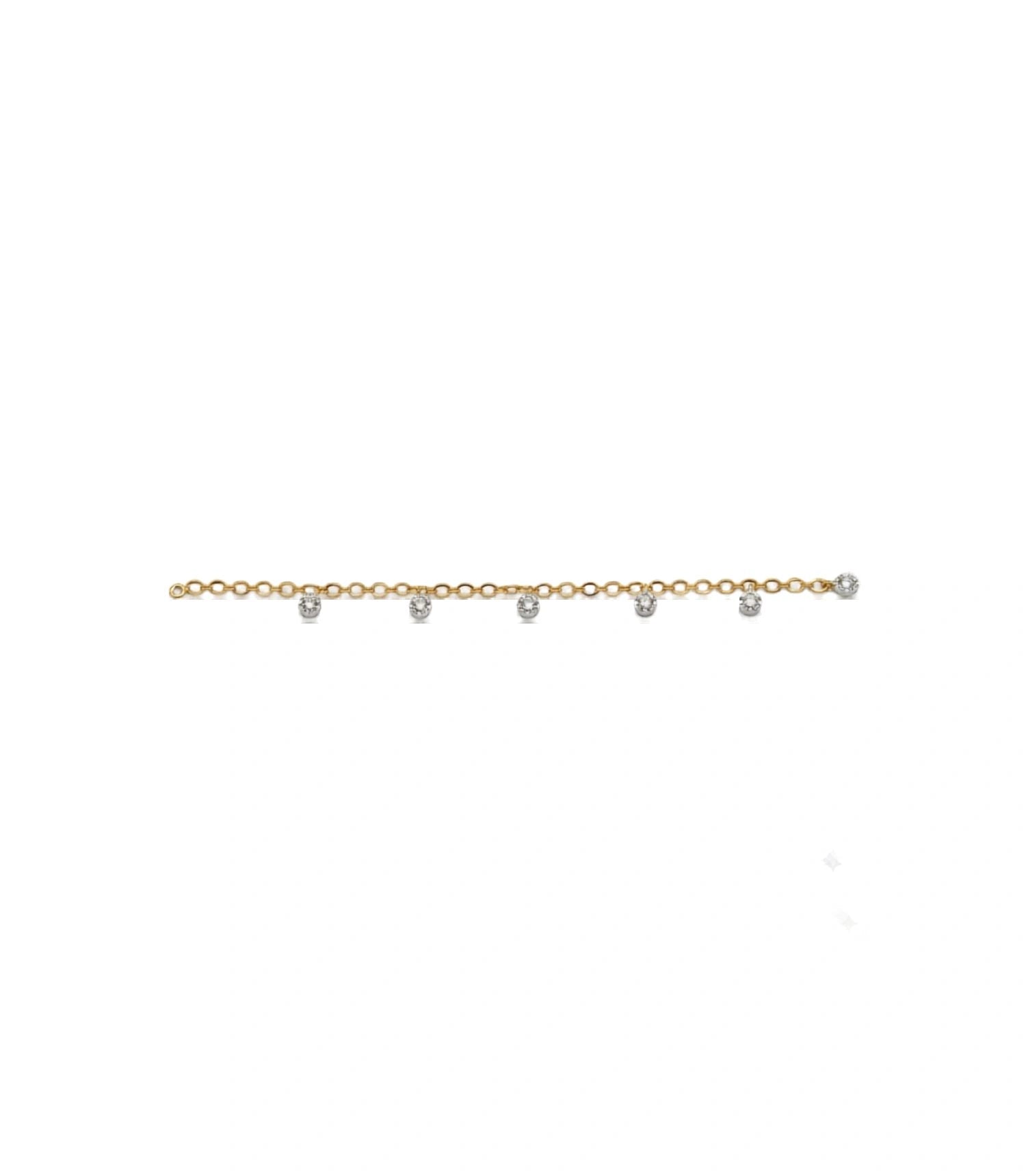 Gold Plated Sparkling AD Charm Bracelet