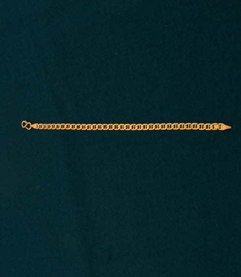 Gold Plated Festive Flat Curb Chain Bracelet