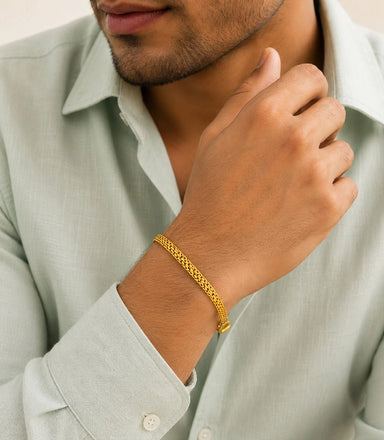Gold Plated Men's Daily Wear Chain Bracelet