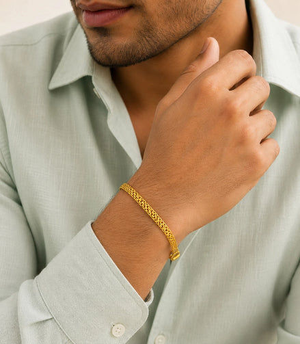 Gold Plated Men's Daily Wear Chain Bracelet