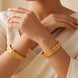 Gold Plated Textured Geometric Bangle Set