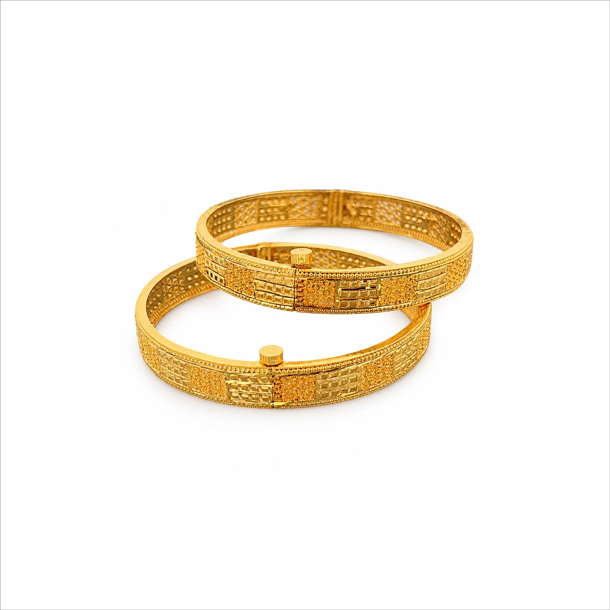 gold plated textured geometric bangles DCC1017