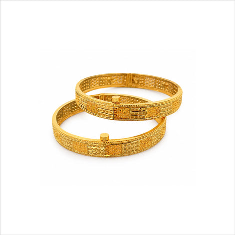 gold plated textured geometric bangles DCC1017
