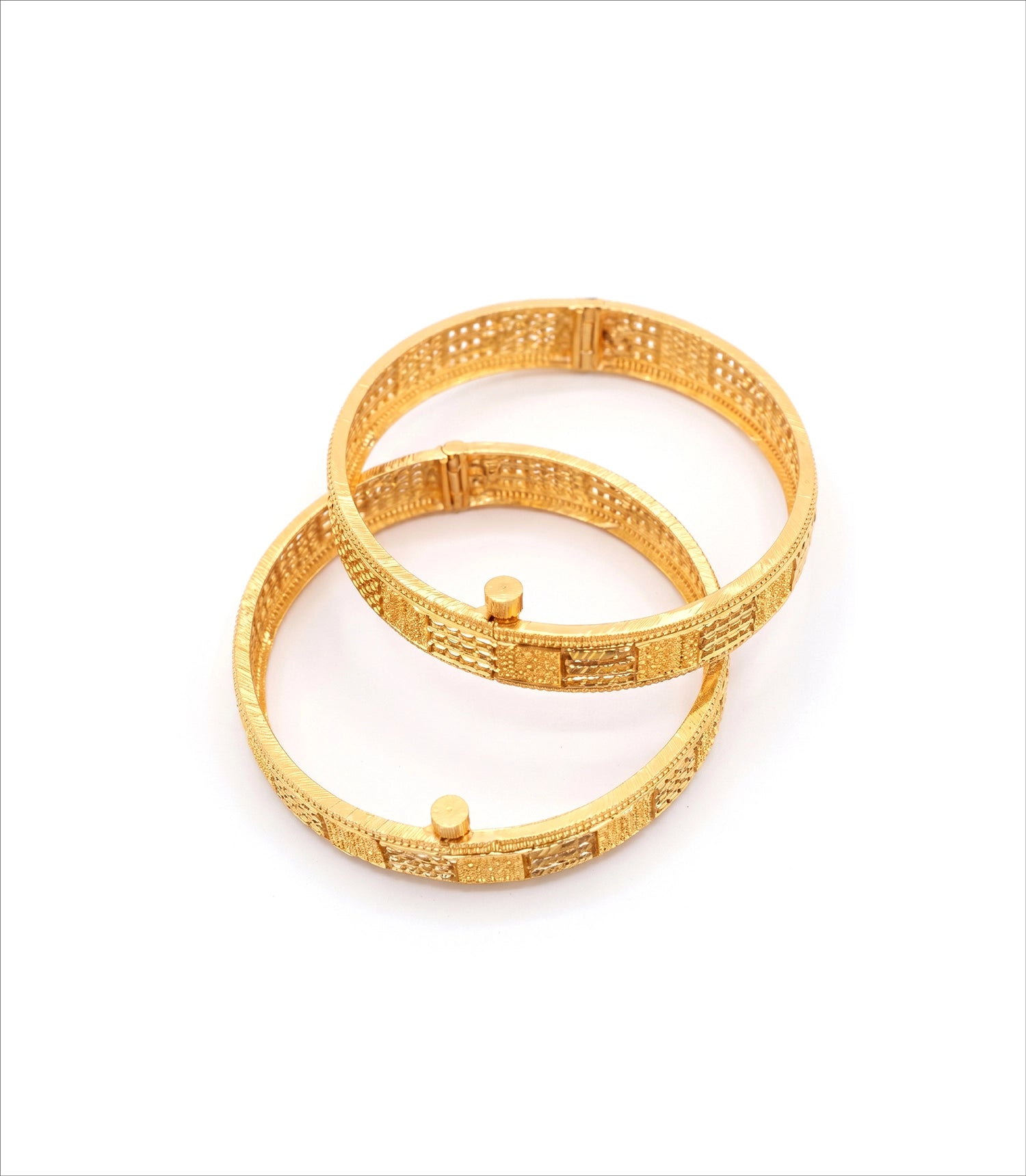 gold plated textured geometric bangles DCC1017