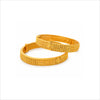 gold plated round emblem textured bangles DCC1018