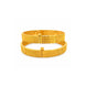 gold plated round emblem textured bangles DCC1018