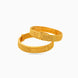 Gold Plated Round Emblem Textured Bangles