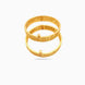 Gold Plated Round Emblem Textured Bangles