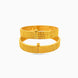 Gold Plated Round Emblem Textured Bangles