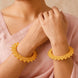 Gold Plated Floral Net Pattern Bangles Set