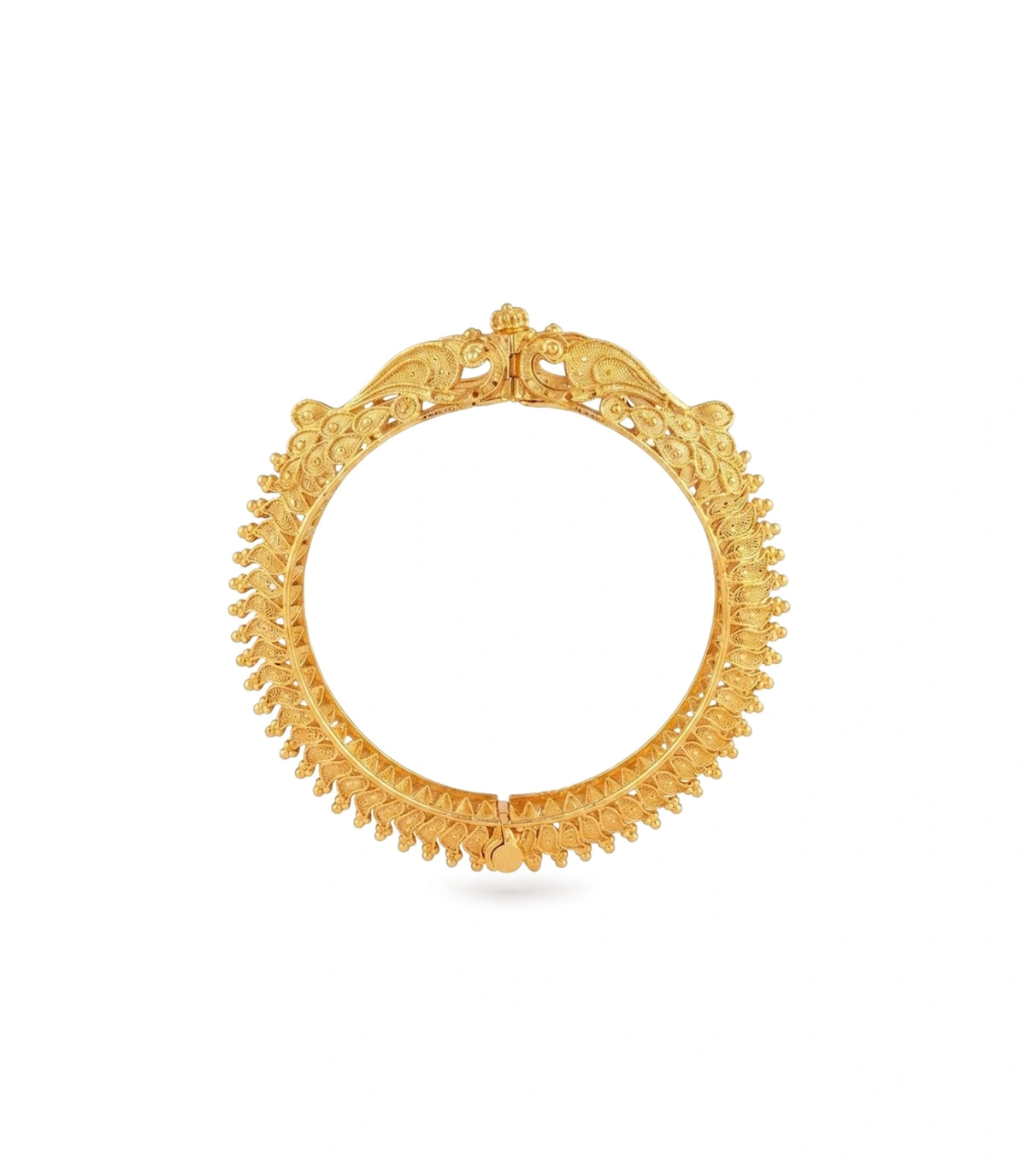 Gold Plated Wedding Temple Sunray Screw Single Bangle