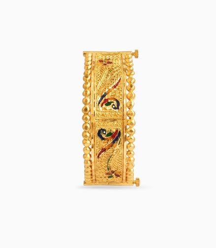 Gold Plated Traditional Enamel Chur Single Bangle