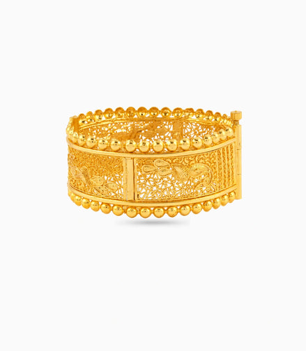 Gold Plated Wedding Peacock Motif Chur Single Bangle