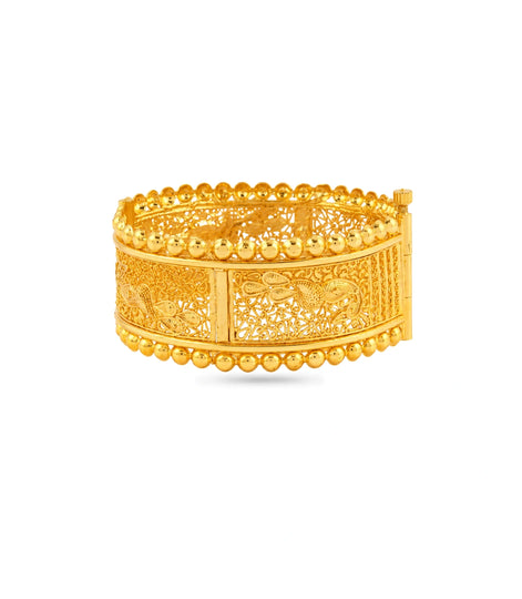 Gold Plated Wedding Peacock Motif Chur Single Bangle