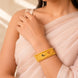 Gold Plated Peacock Motif Enamel Kada Bangle on hand DCC504MBL