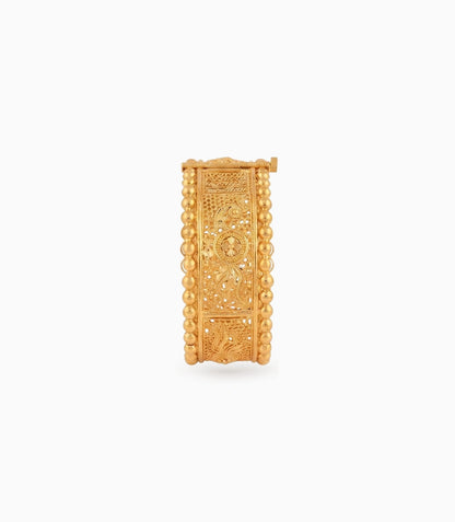 Gold Plated Wedding Floral Peacock Single Bangle