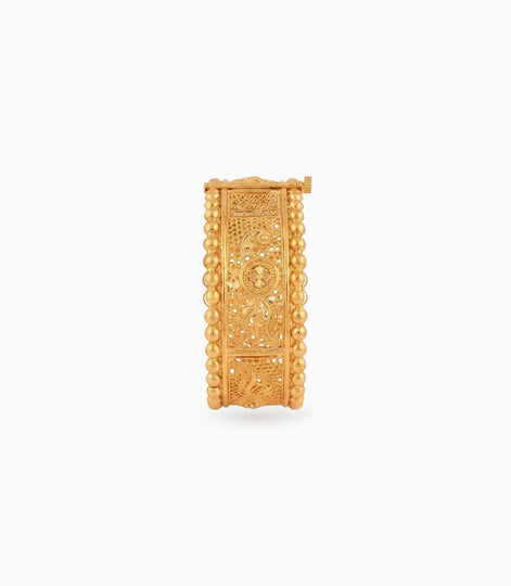 Gold Plated Wedding Floral Peacock Single Bangle