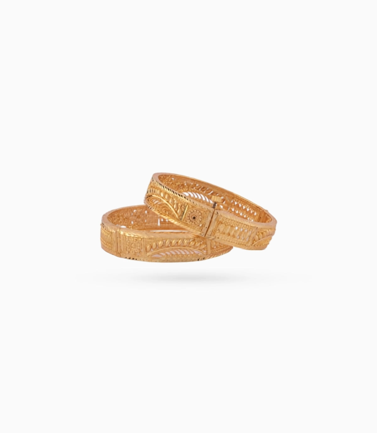 Gold Plated Wedding Shining Leaf Bangle Set