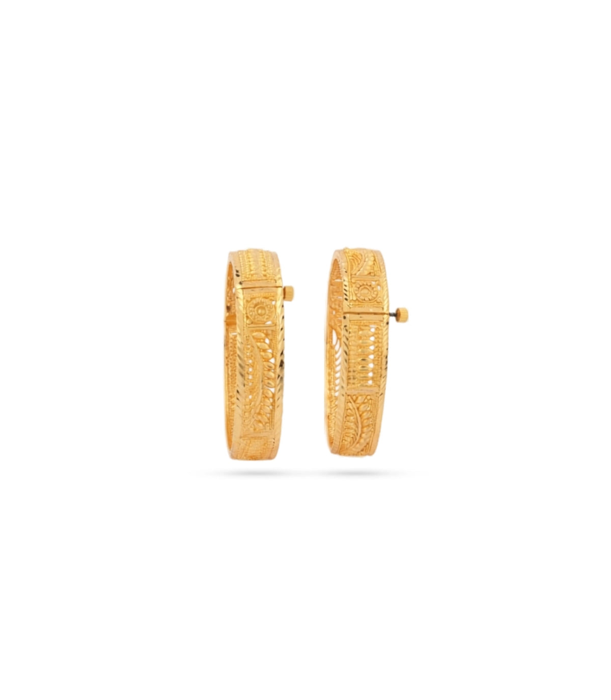 Gold Plated Wedding Shining Leaf Bangle Set