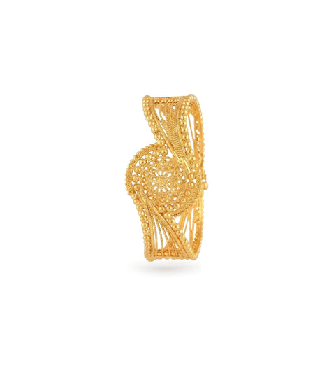 Gold Plated Wedding Sunflower Chur Single Bangle