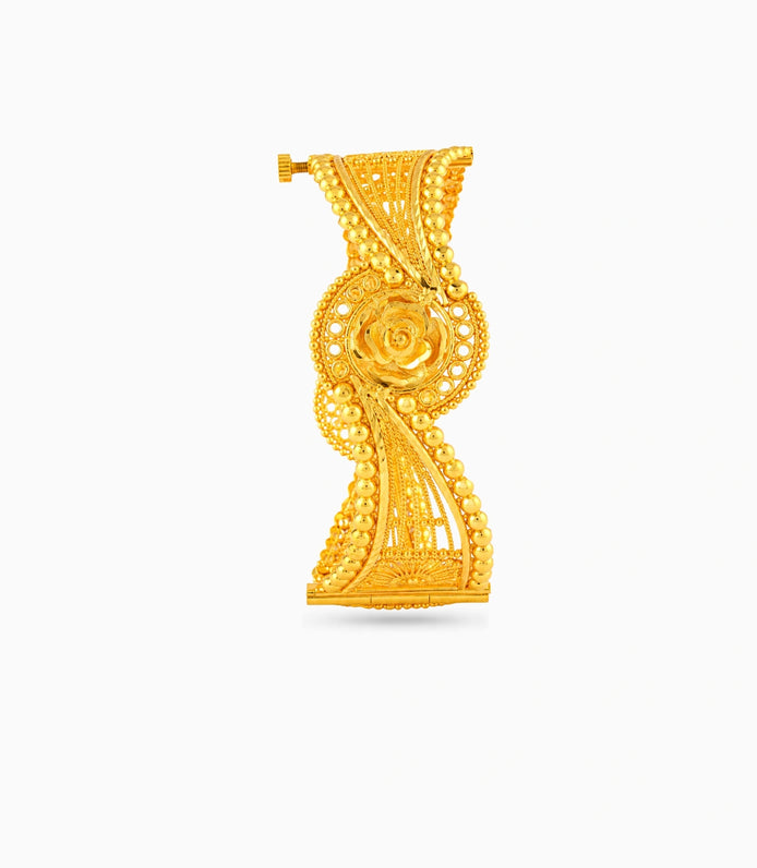 Gold Plated Wedding Rose Chur Single Bangle