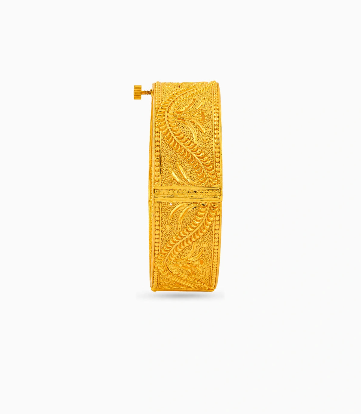Gold Plated Wedding Leaf Chur Single Bangle