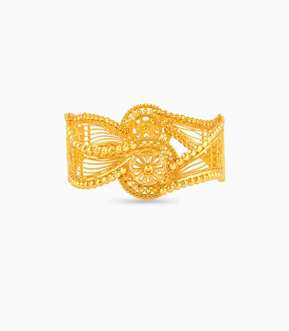 Gold Plated Wedding Floral Chur Single Bangle