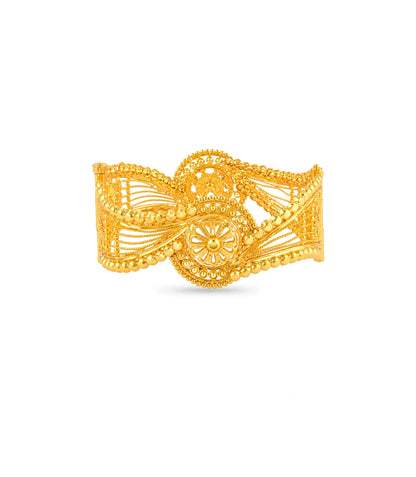 Gold Plated Wedding Floral Chur Single Bangle