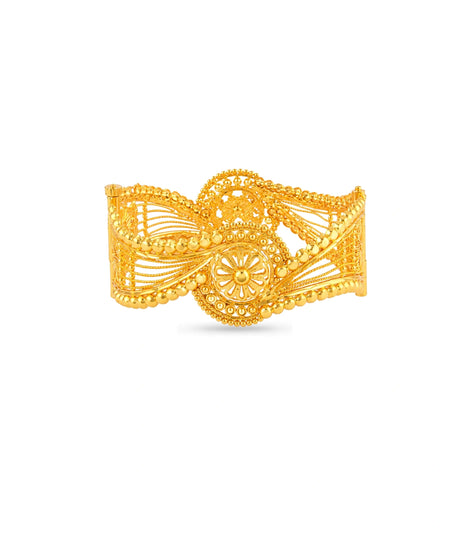 Gold Plated Wedding Floral Chur Single Bangle
