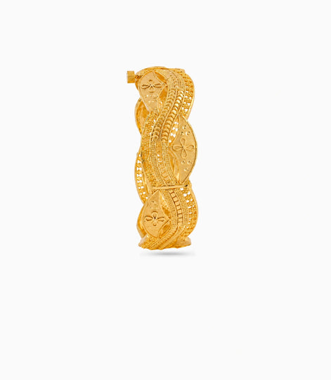 Gold Plated Wedding Twisted Chabi Chur Single Bangle