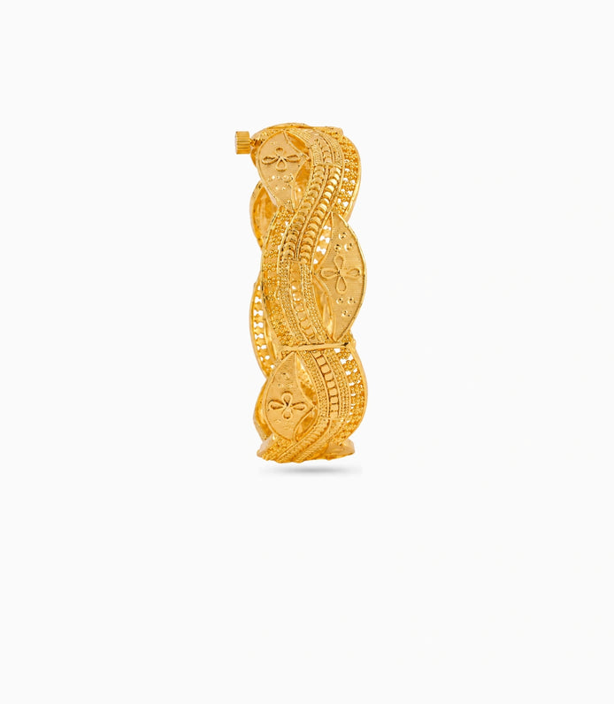 Gold Plated Wedding Twisted Chabi Chur Single Bangle