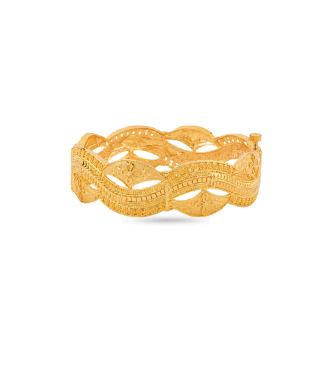 Gold Plated Wedding Twisted Chabi Chur Single Bangle
