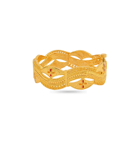 Gold Plated Wedding Enamel Chabi Chur Single Bangle