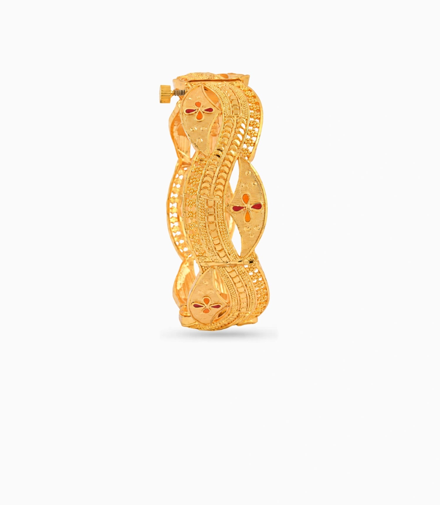 Gold Plated Wedding Enamel Chabi Chur Single Bangle