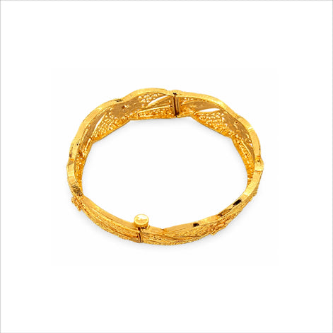 Gold Plated Floral Filigree Traditional Bangle DCC731