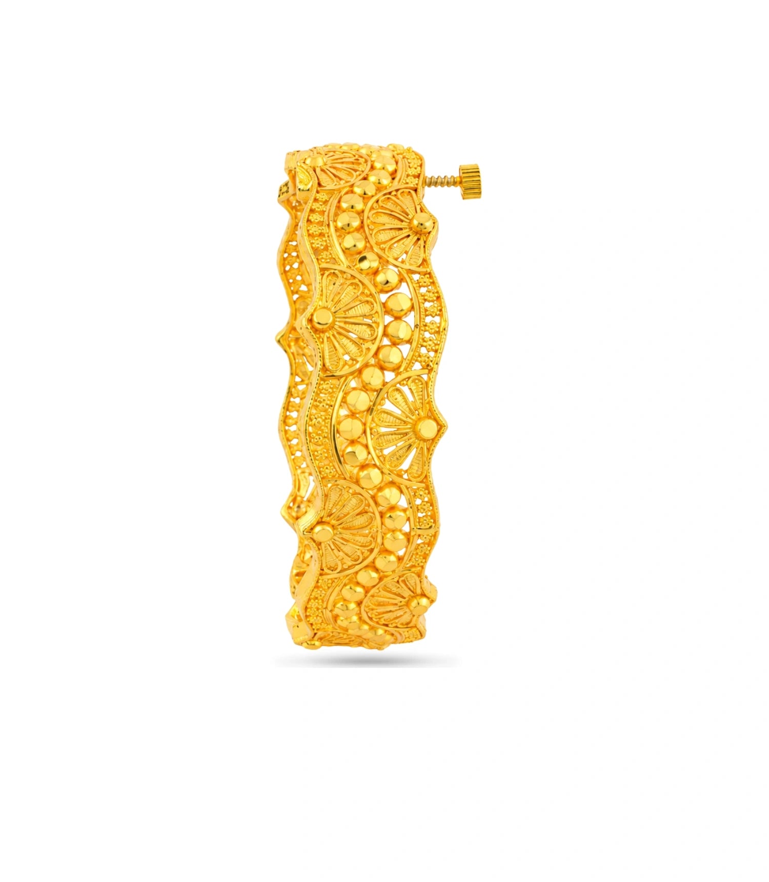 Gold Plated Wedding Wave Chur Single Bangle