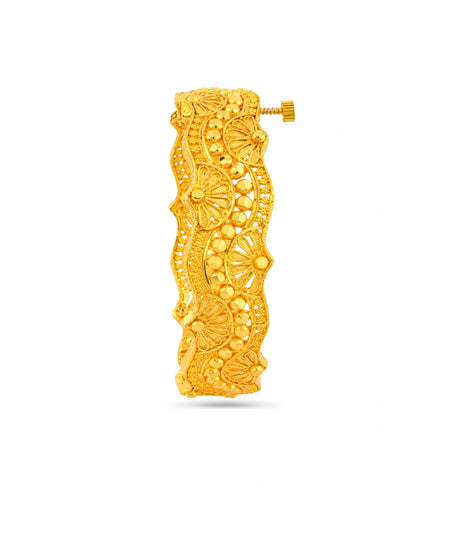 Gold Plated Wedding Wave Chur Single Bangle