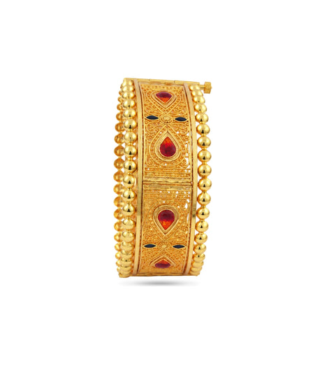 Gold Plated Wedding Royal Enamel Chur Single Bangle