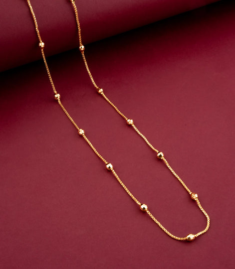 Gold Plated Elegant Bead Chain
